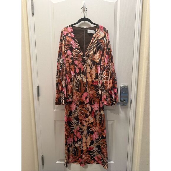 Significant Other Pixi Maxi Dress in Chocolate Botanical Dress Sz 4 NWT$360 - Picture 4 of 7
